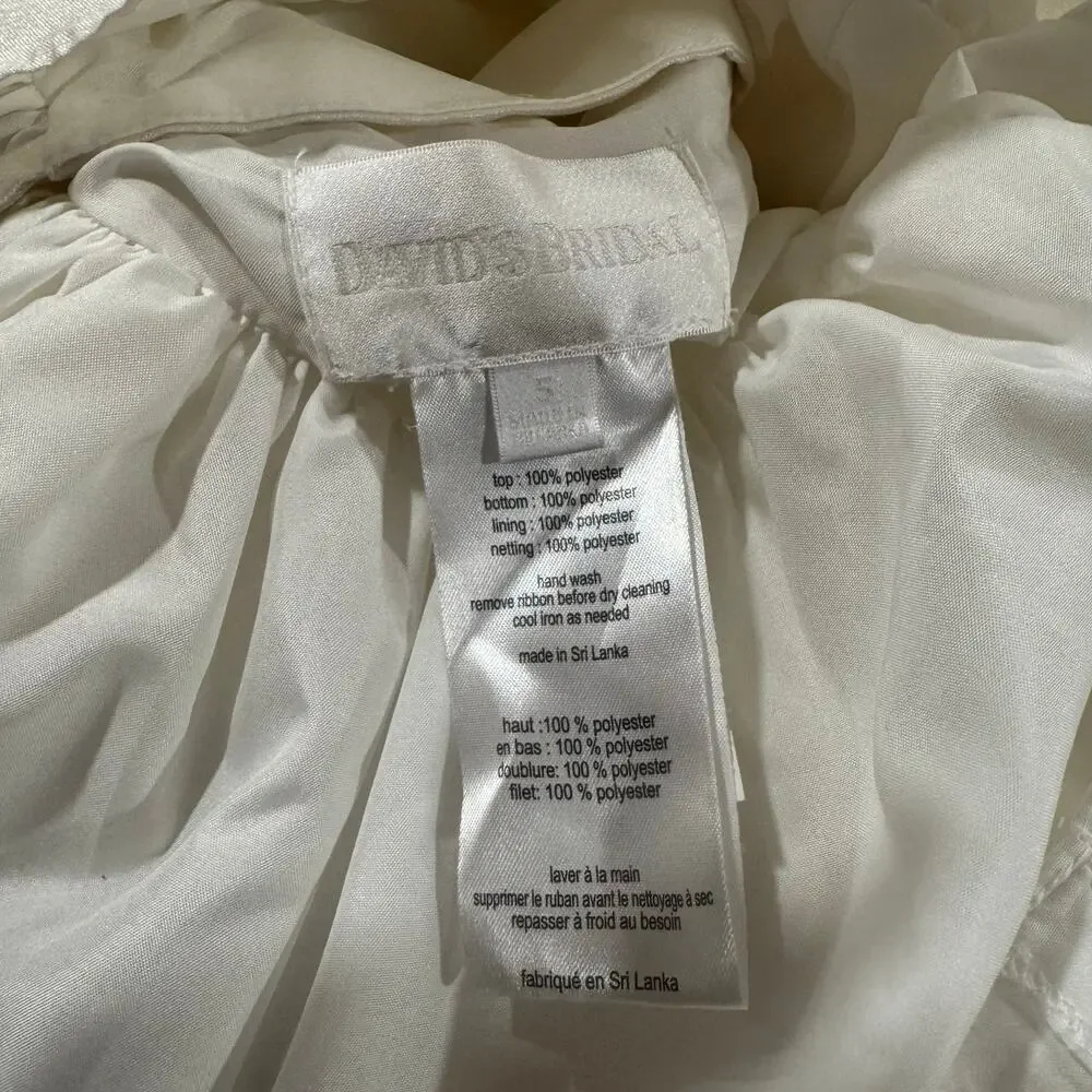 David's Bridal Toddler 5T White Flower Girl Dress - Picture 4 of 7